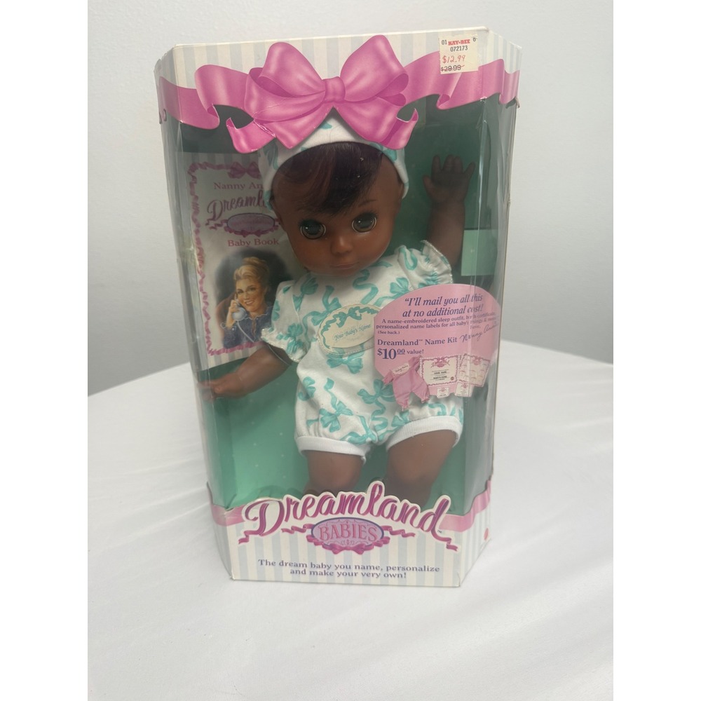 Vintage 1994 Mattel Dreamland Babies Doll Dark Skin NIB Nanny Annie 072173